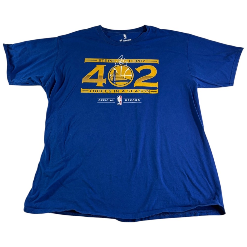 Golden State Warriors Shirt Mens 2XL Blue Steph Curry 402 Fanatics Basketball